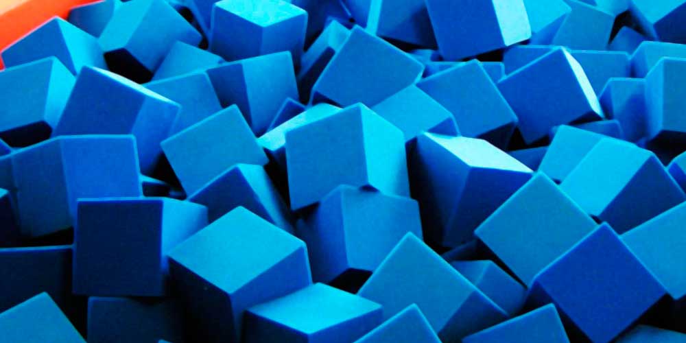 5x5x5 Gymnastic Pit Foam Cubes/Blocks 250 pcs (Blue)